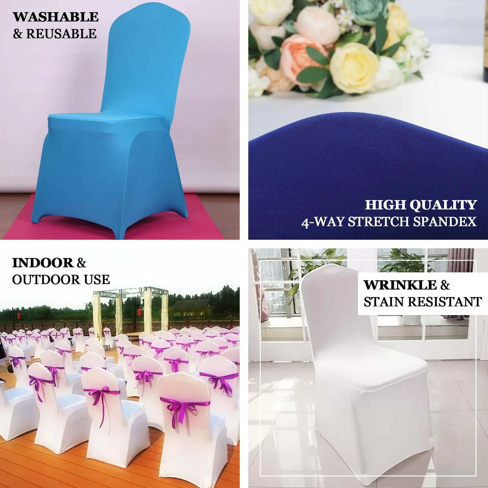 10 Pack Sage Green Spandex Fitted Banquet Chair Covers, Reusable Stretched Slip On Chair Covers