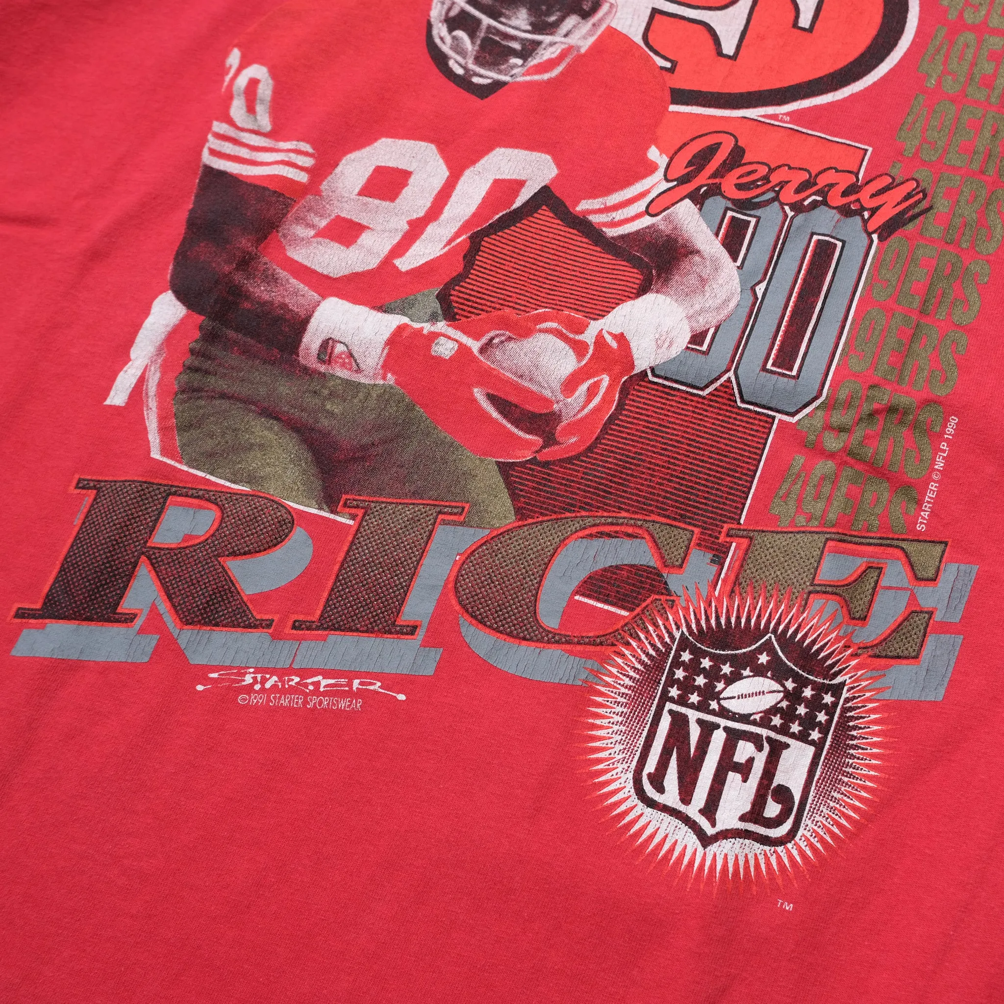 1991 Starter Jerry Rice 49ers T-Shirt XLarge