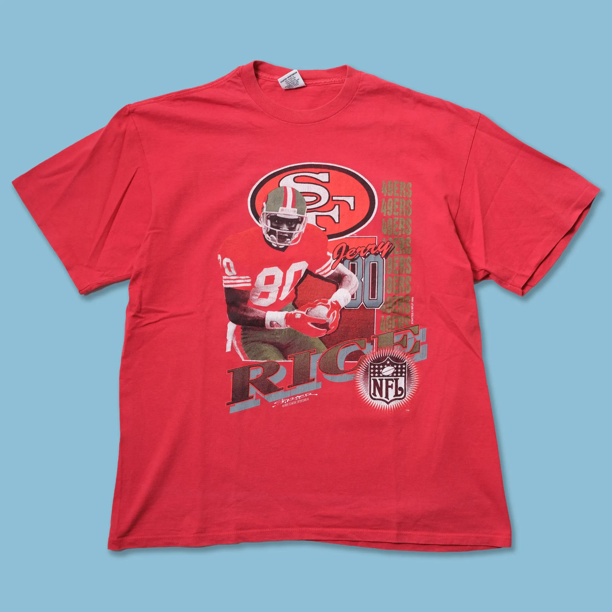 1991 Starter Jerry Rice 49ers T-Shirt XLarge