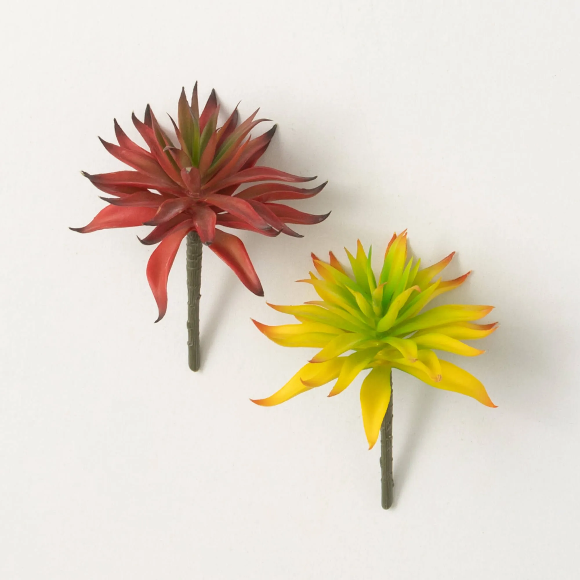 5"H Sullivans Red Yellow Succulent Spike Set of 2, Multicolor