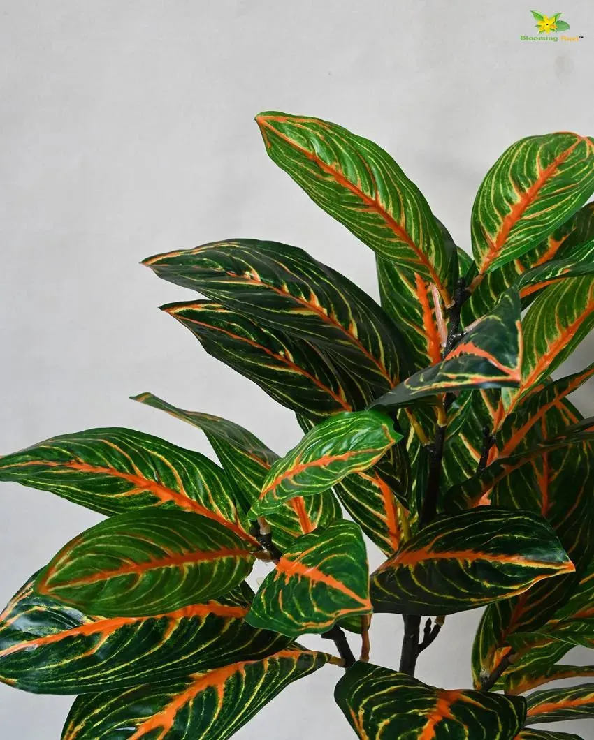 Aglaonema Ornamental Artificial Plant with Pot | 43 Leaves | 2 feet