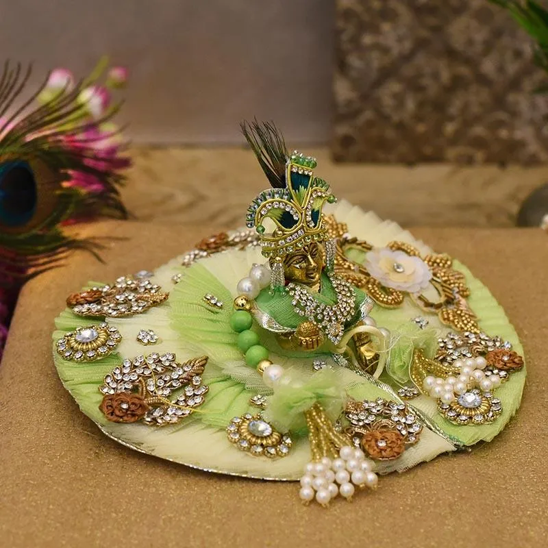 Attractive Green  Krishna Poshak