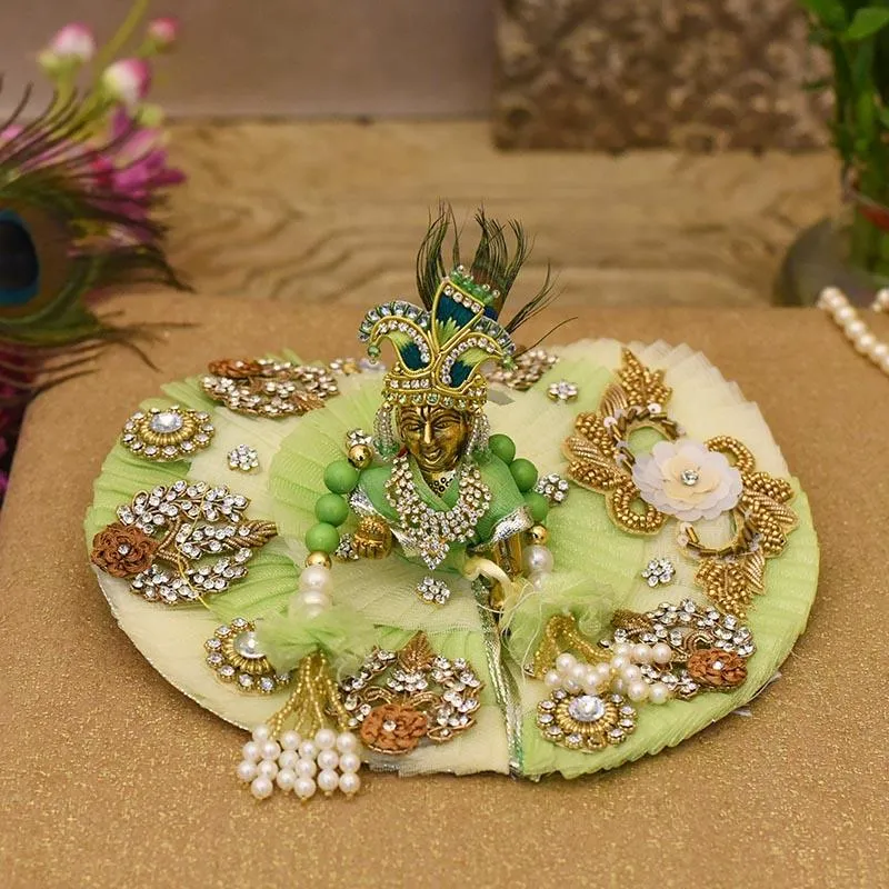 Attractive Green  Krishna Poshak
