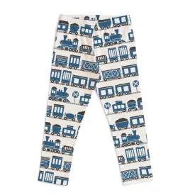 Baby Leggings - Trains Blue