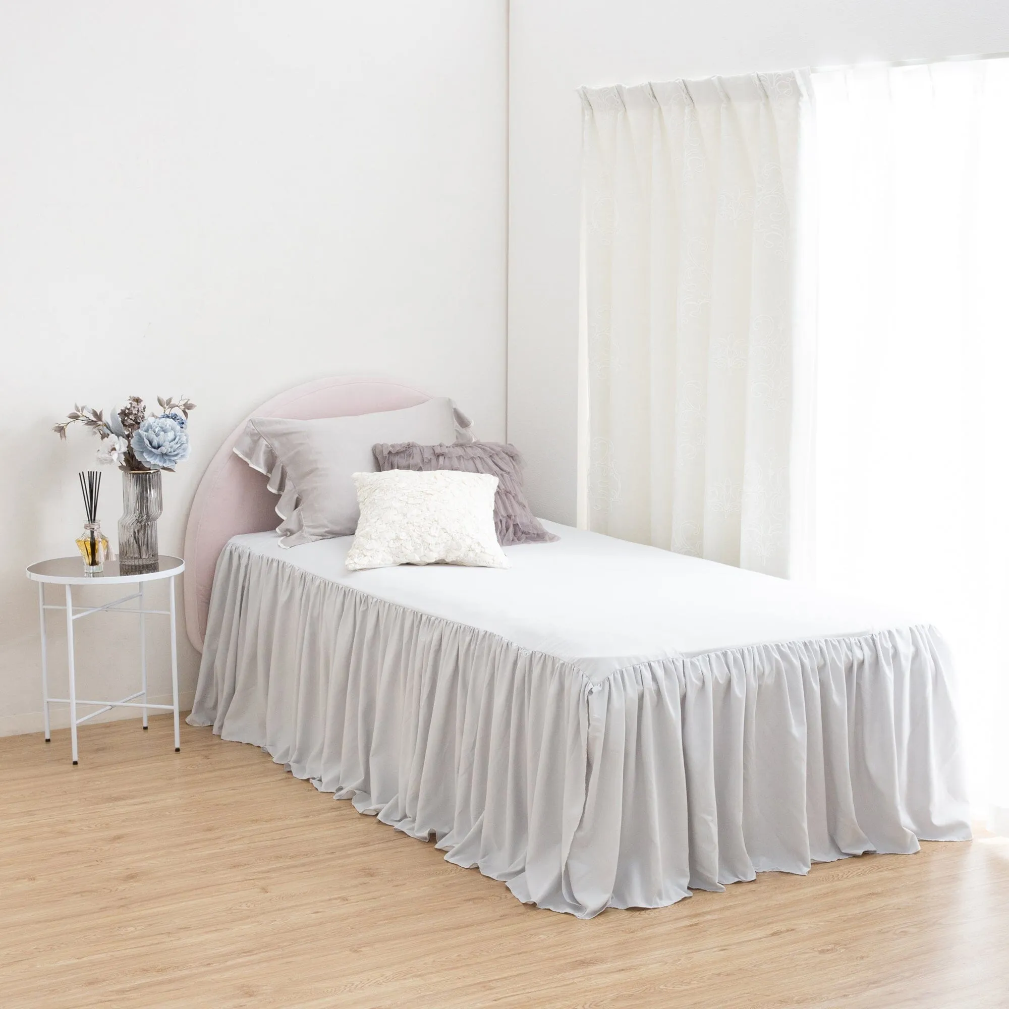 Bed Skirt Double  Light Gray