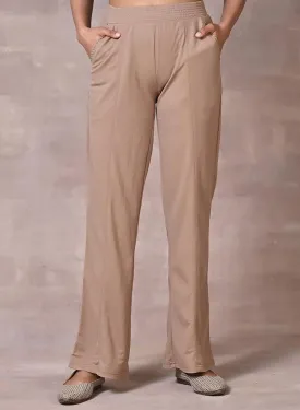 Beige Regular Flared Palazzo