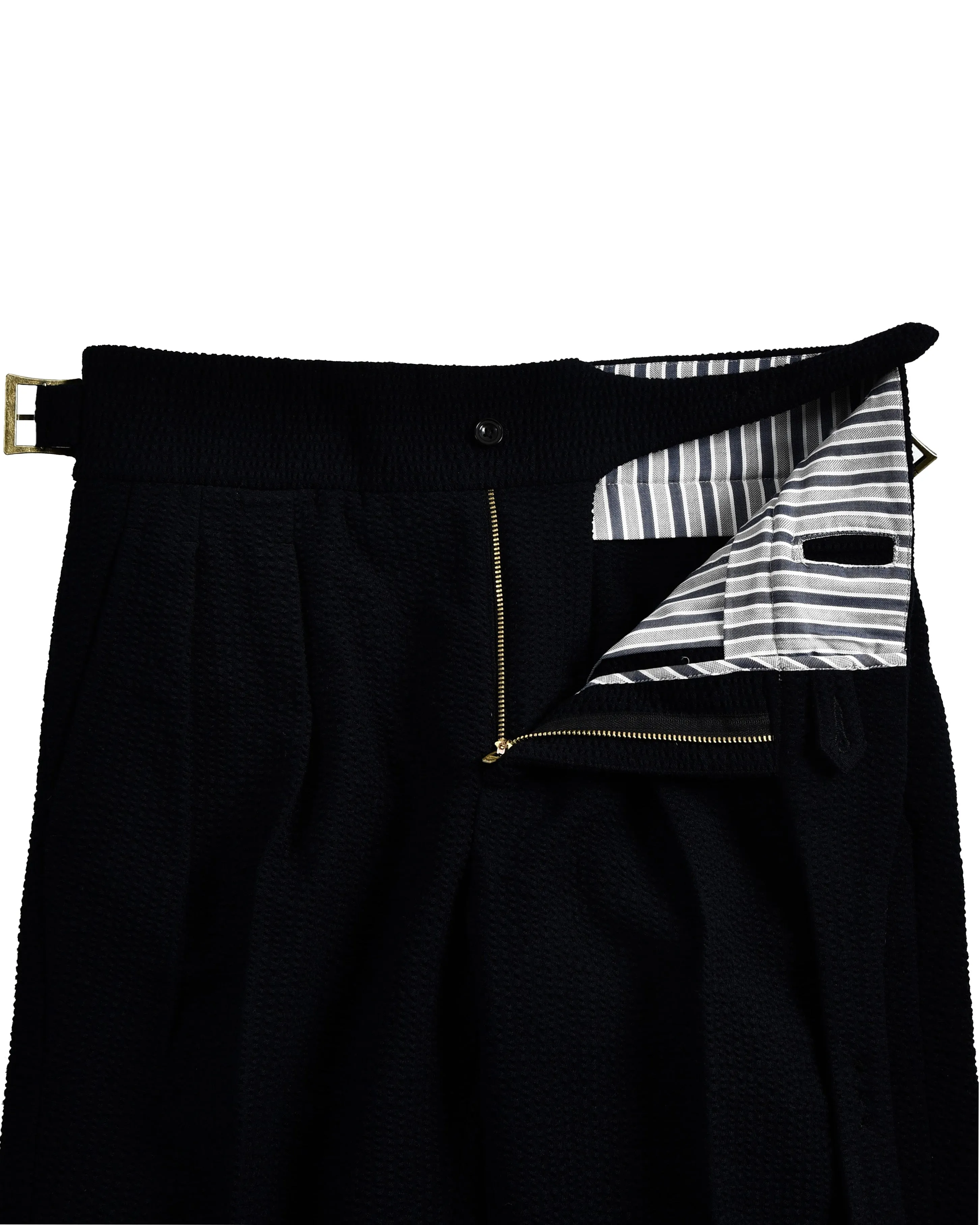 Black Seersucker Pants
