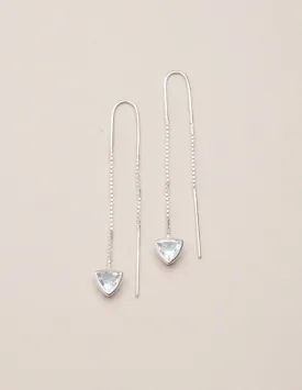 Blue Topaz Triangle Earrings