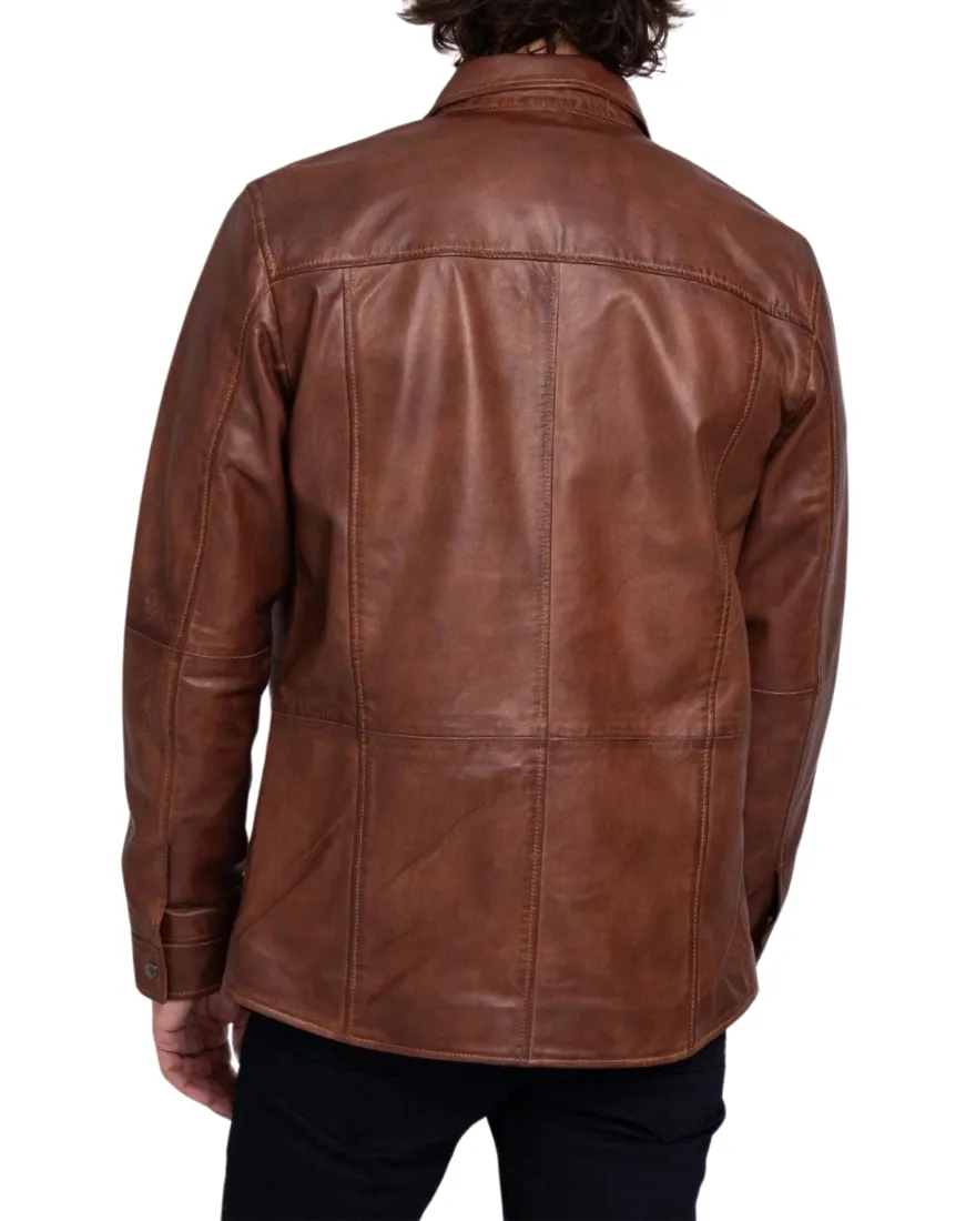 Brown Leather Shirt