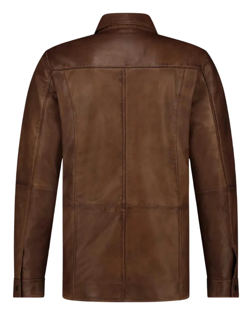 Brown Leather Shirt