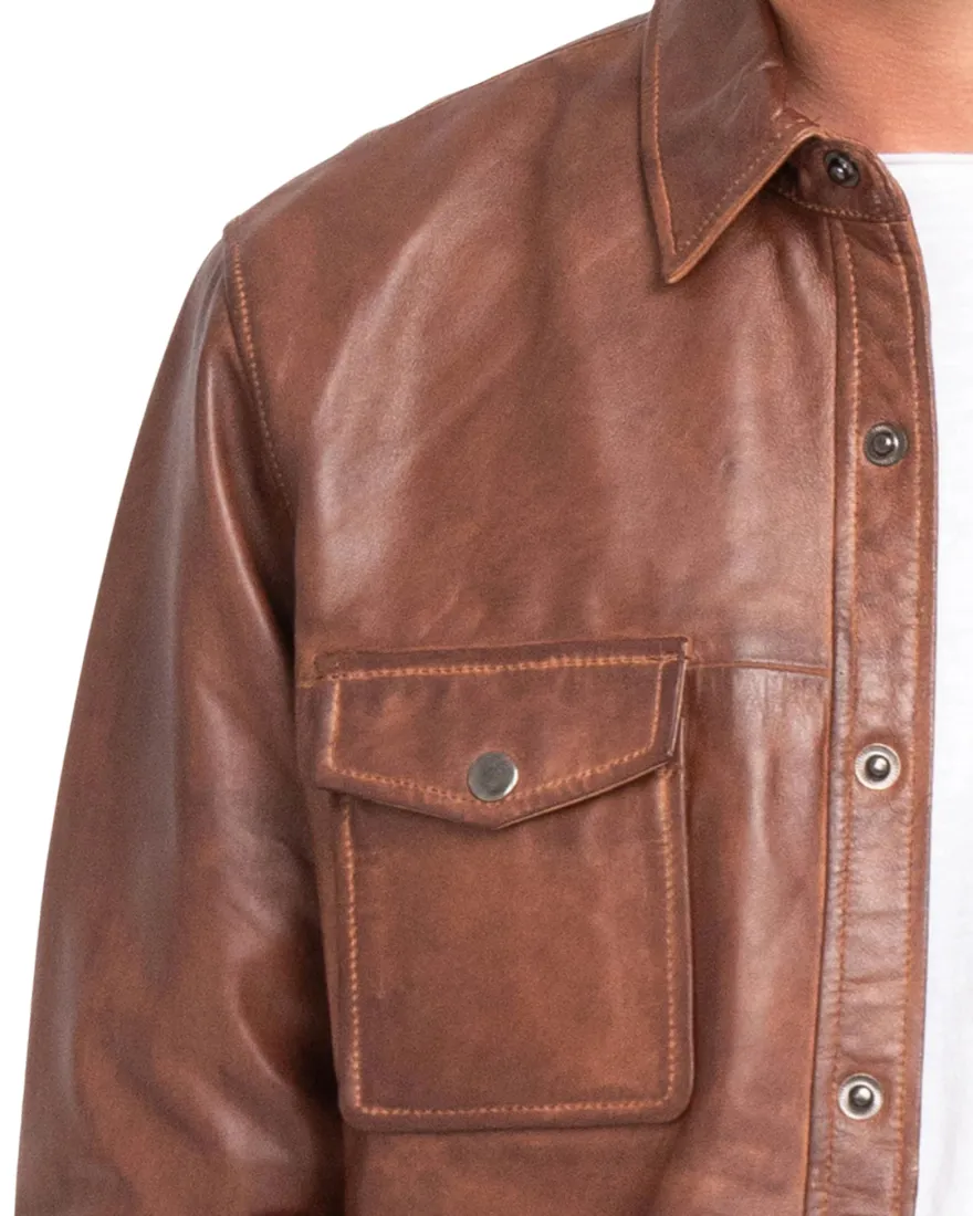 Brown Leather Shirt