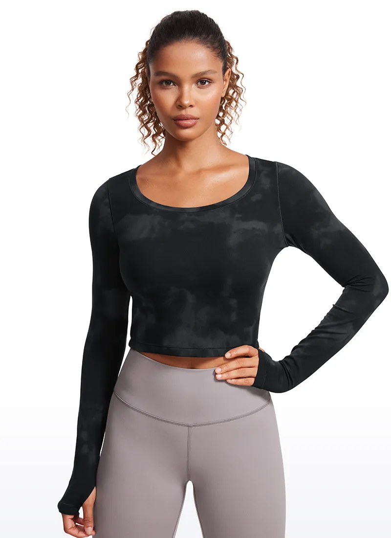 Butterluxe Cropped Long Sleeve Scoop Neck