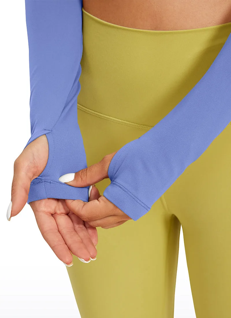 Butterluxe Cropped Long Sleeve Scoop Neck