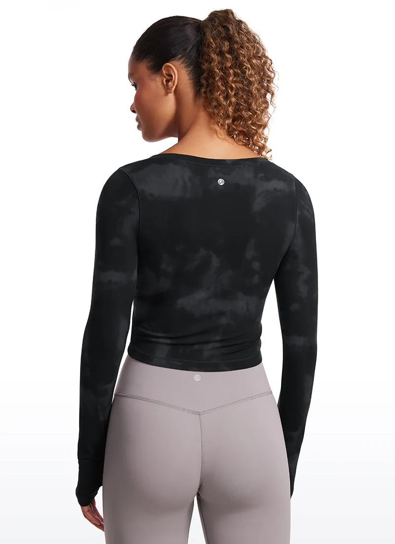 Butterluxe Cropped Long Sleeve Scoop Neck