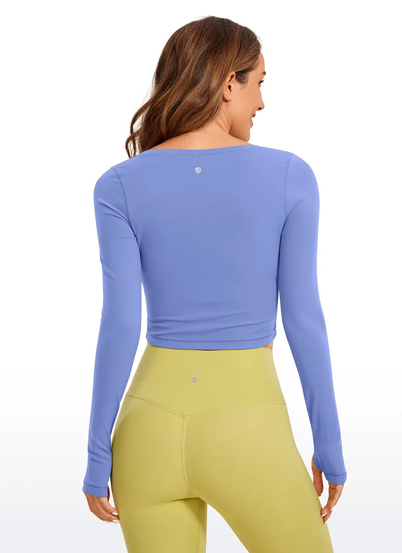 Butterluxe Cropped Long Sleeve Scoop Neck