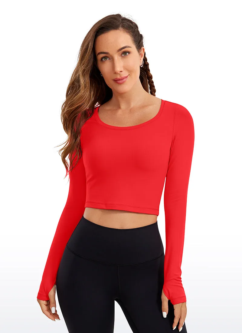 Butterluxe Cropped Long Sleeve Scoop Neck