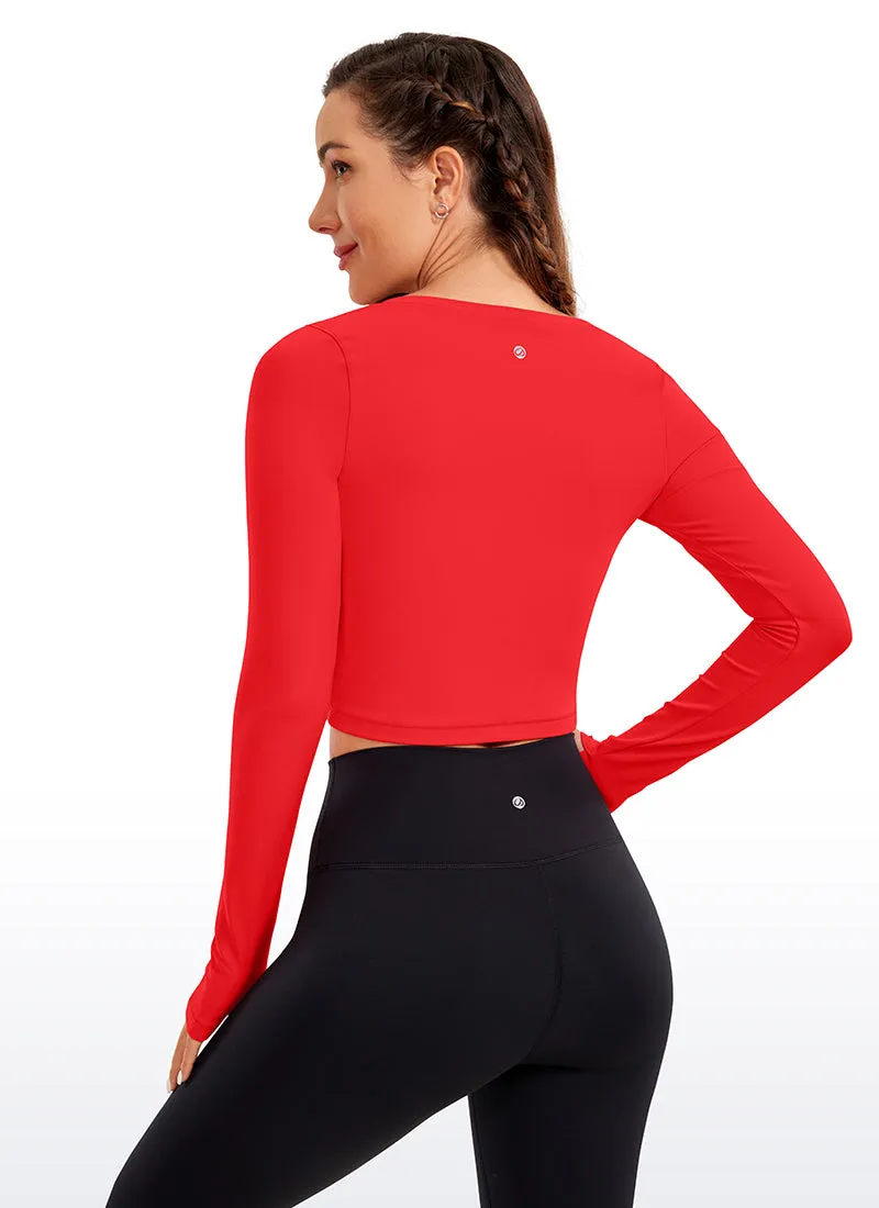 Butterluxe Cropped Long Sleeve Scoop Neck