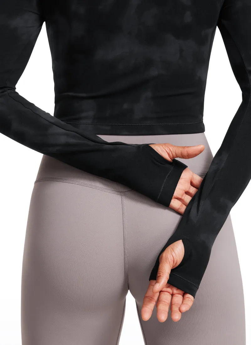 Butterluxe Cropped Long Sleeve Scoop Neck