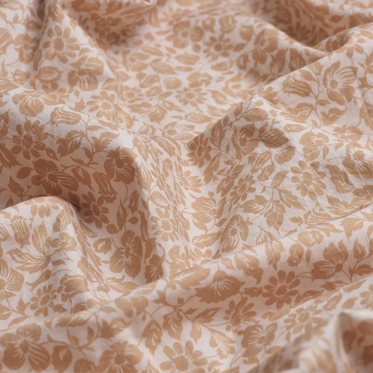 Butterscotch Meadow Floral Printed Cotton Fitted Sheet