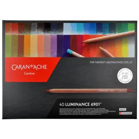 Caran d'Ache Luminance 6901 Professional Permanent Colour Pencil Box of 40 Assorted