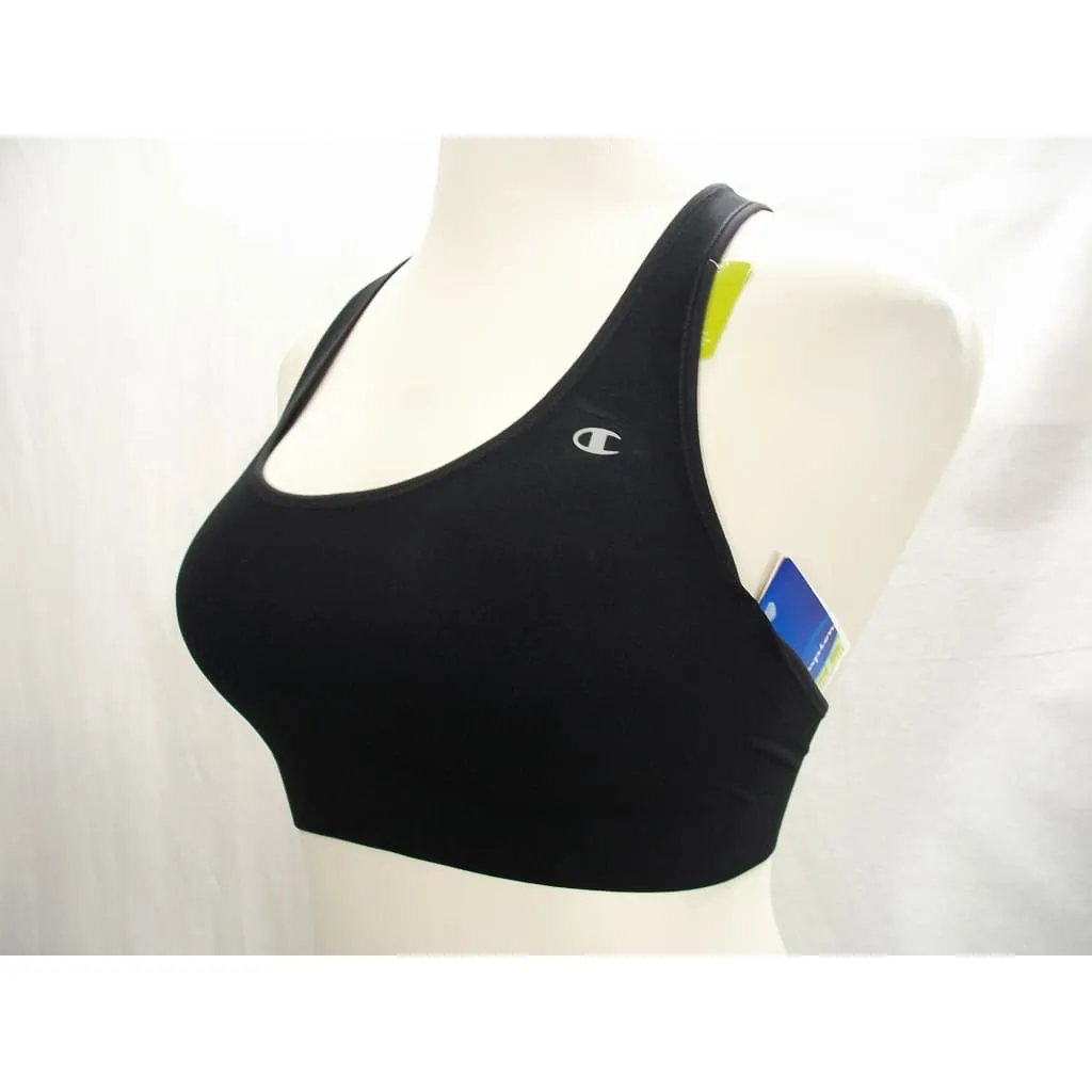 Champion B9504 Absolute Racerback Sports Bra with SmoothTec Band SMALL Black