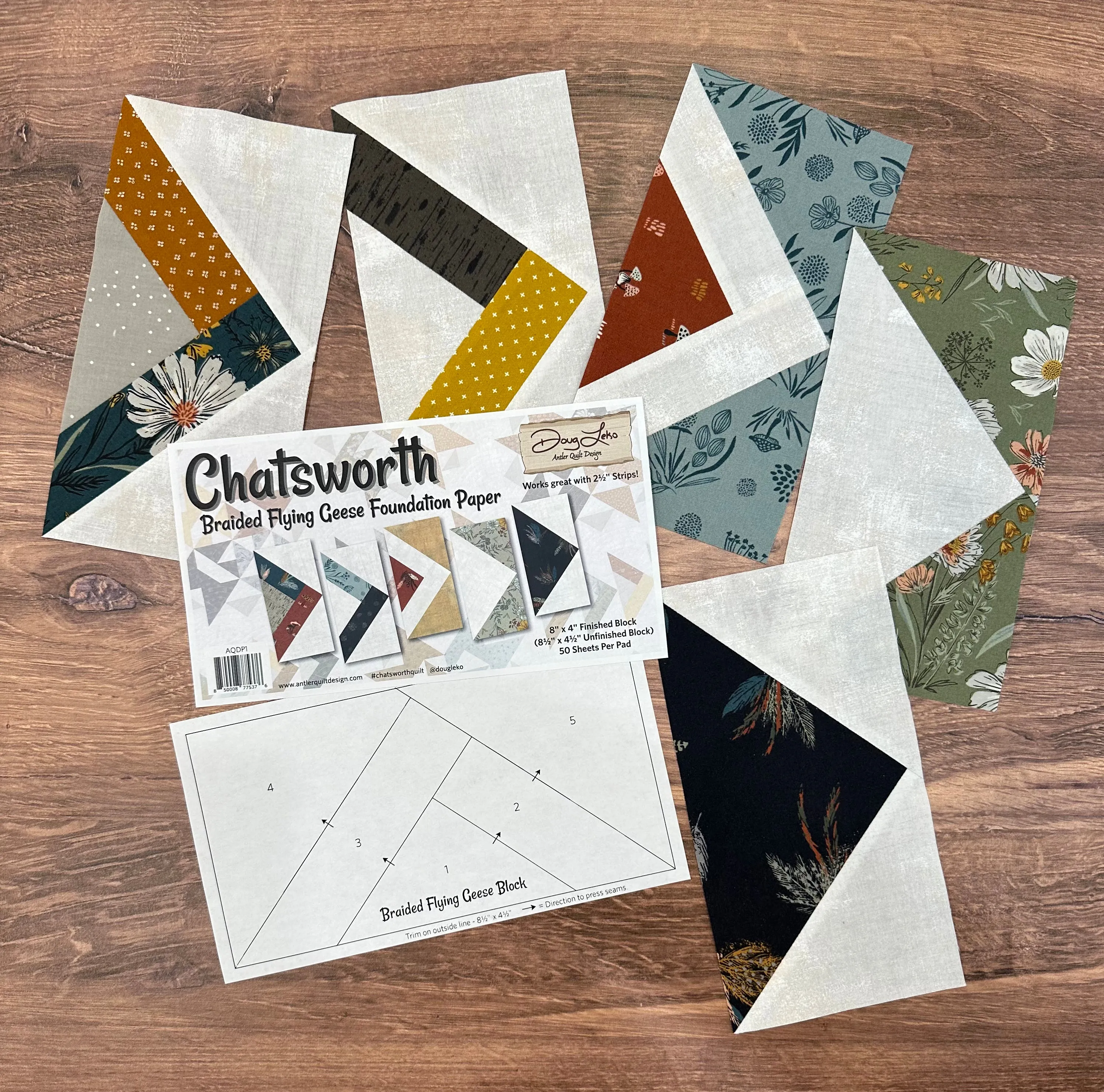 Chatswoth Braided Flying Geese Foundation Paper