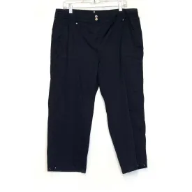 Chicos Womens Size 3 Ocean Beach Crop Pants, Black - NWT