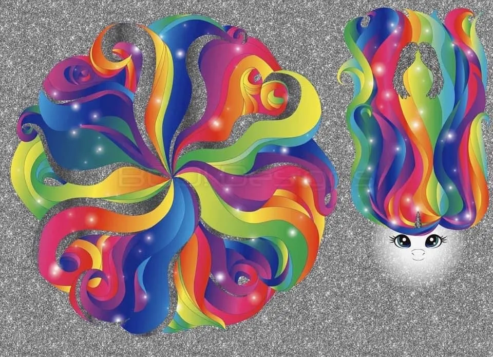 CUSTOM MADE Spandex full circle skater dress - Rainbow Unicorn