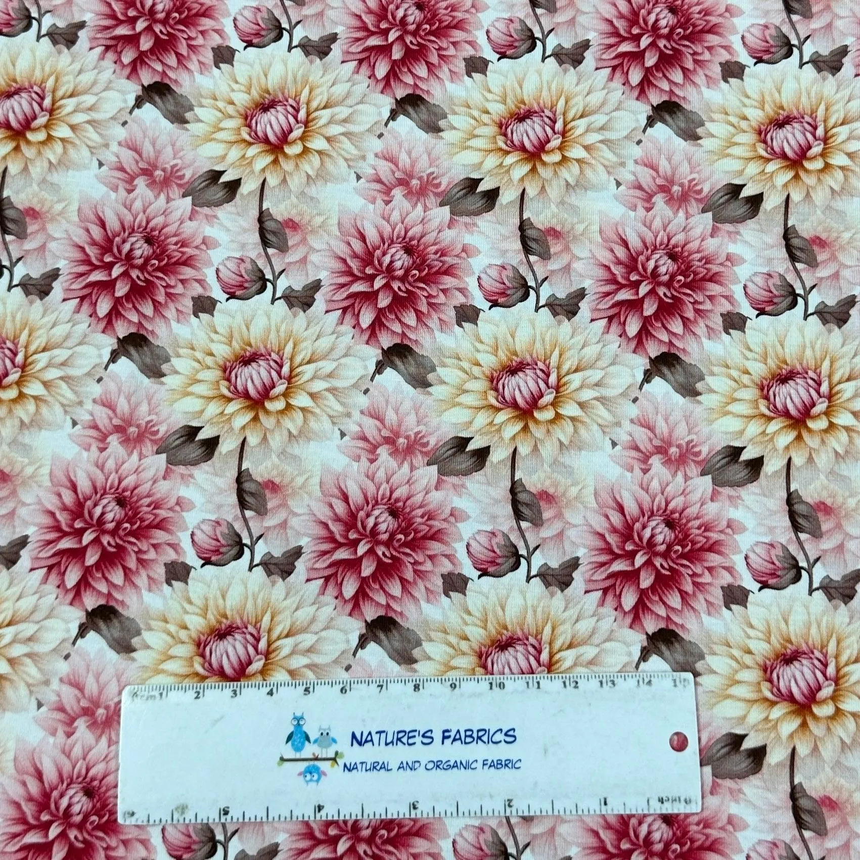 Dahlias Bamboo/Spandex Jersey Fabric