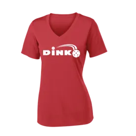 Dink | Women's Short Sleeve V-Neck Pickleball Shirts | 100% Polyester