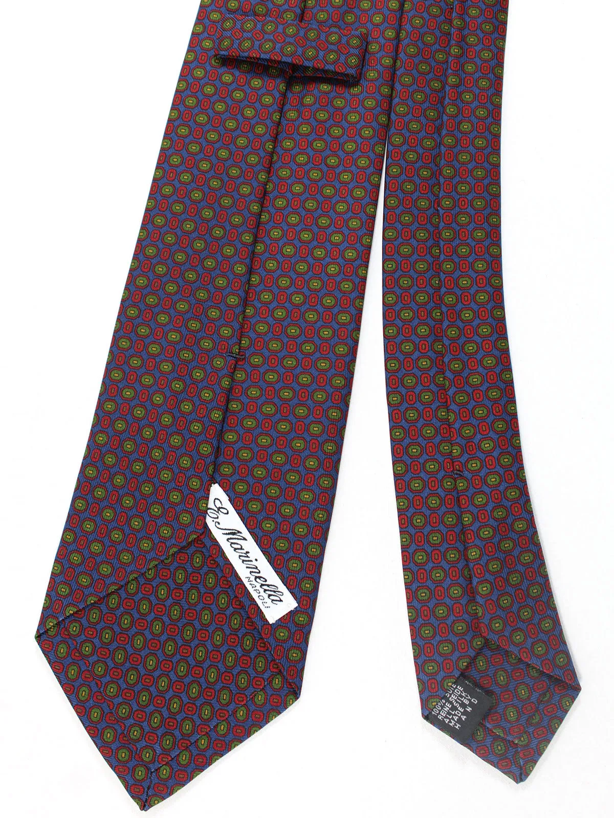 E. Marinella Silk Tie Classic Navy Green Maroon Geometric SALE