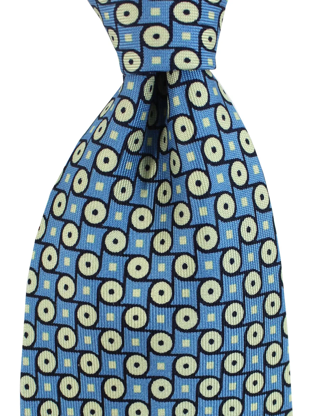 E. Marinella Tie Classic Dark Blue Geometric SALE