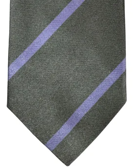 E. Marinella Tie Gray Lilac Regimental Stripes
