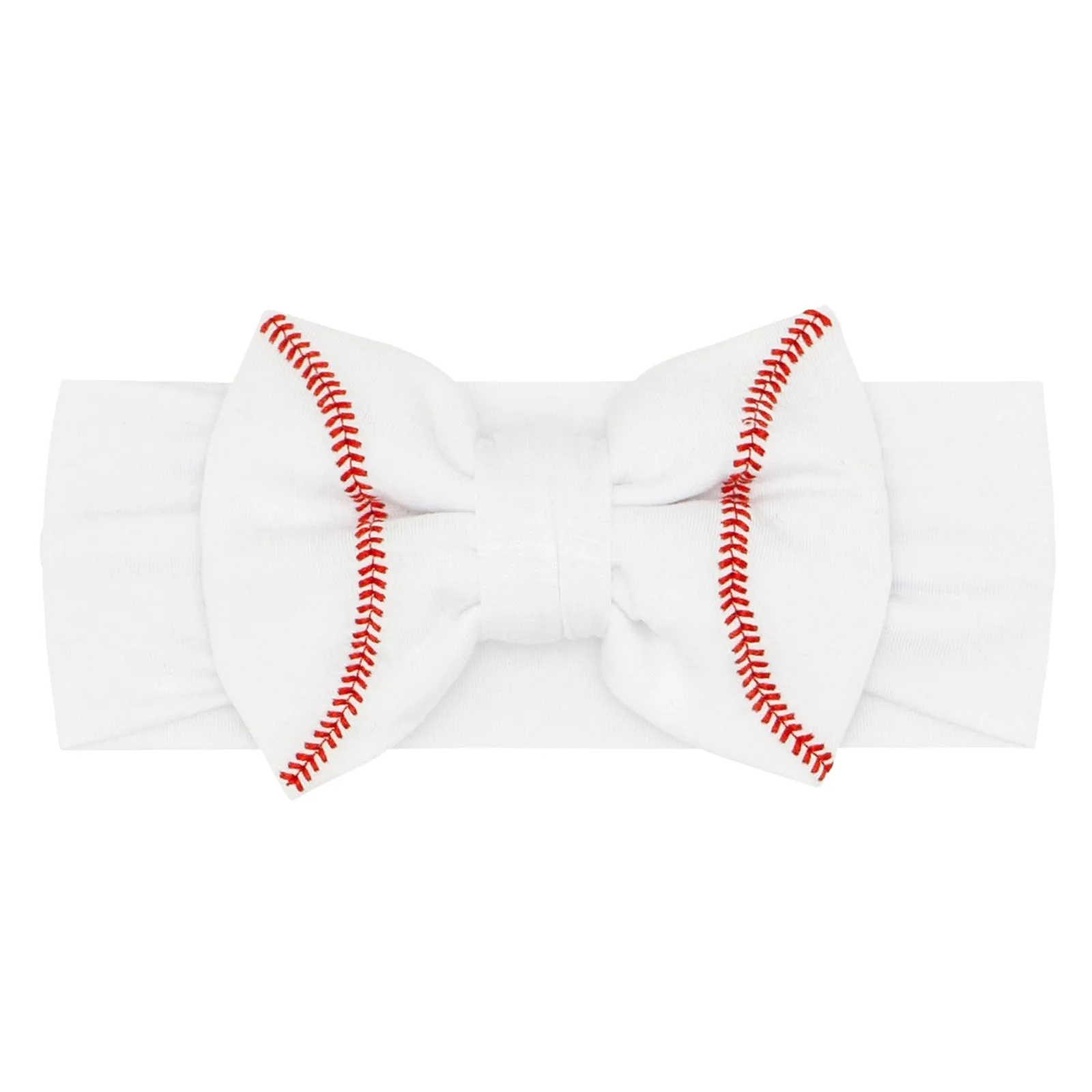Embroidered Baseball Luxe Bow Headband