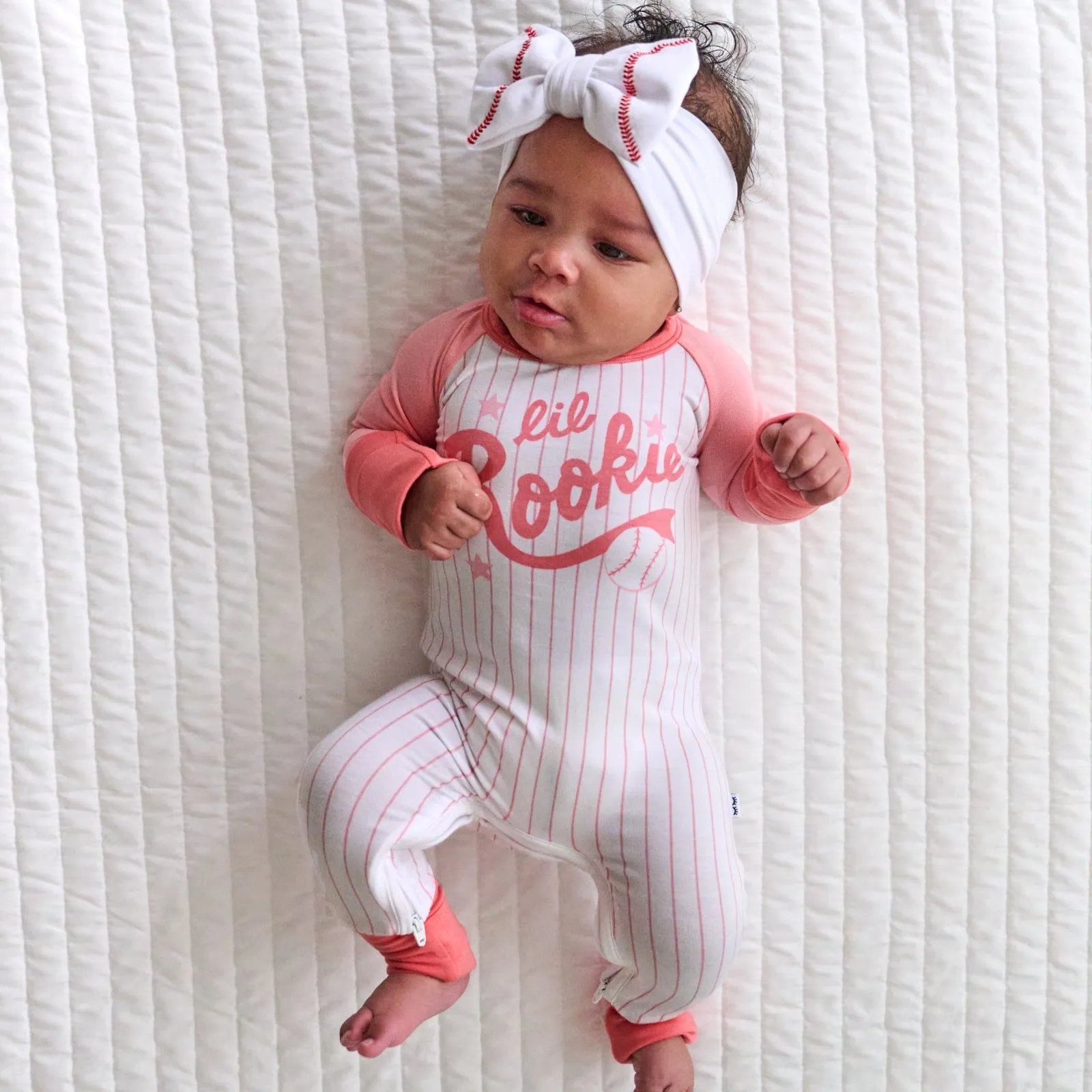 Embroidered Baseball Luxe Bow Headband