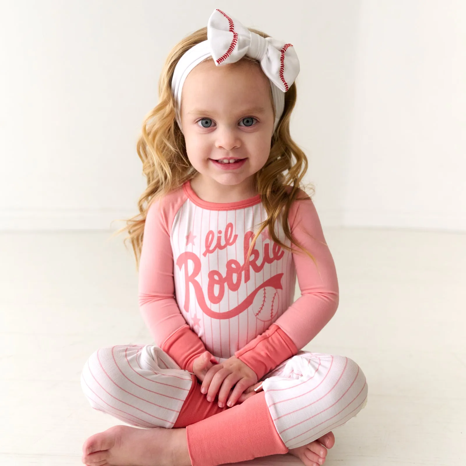 Embroidered Baseball Luxe Bow Headband