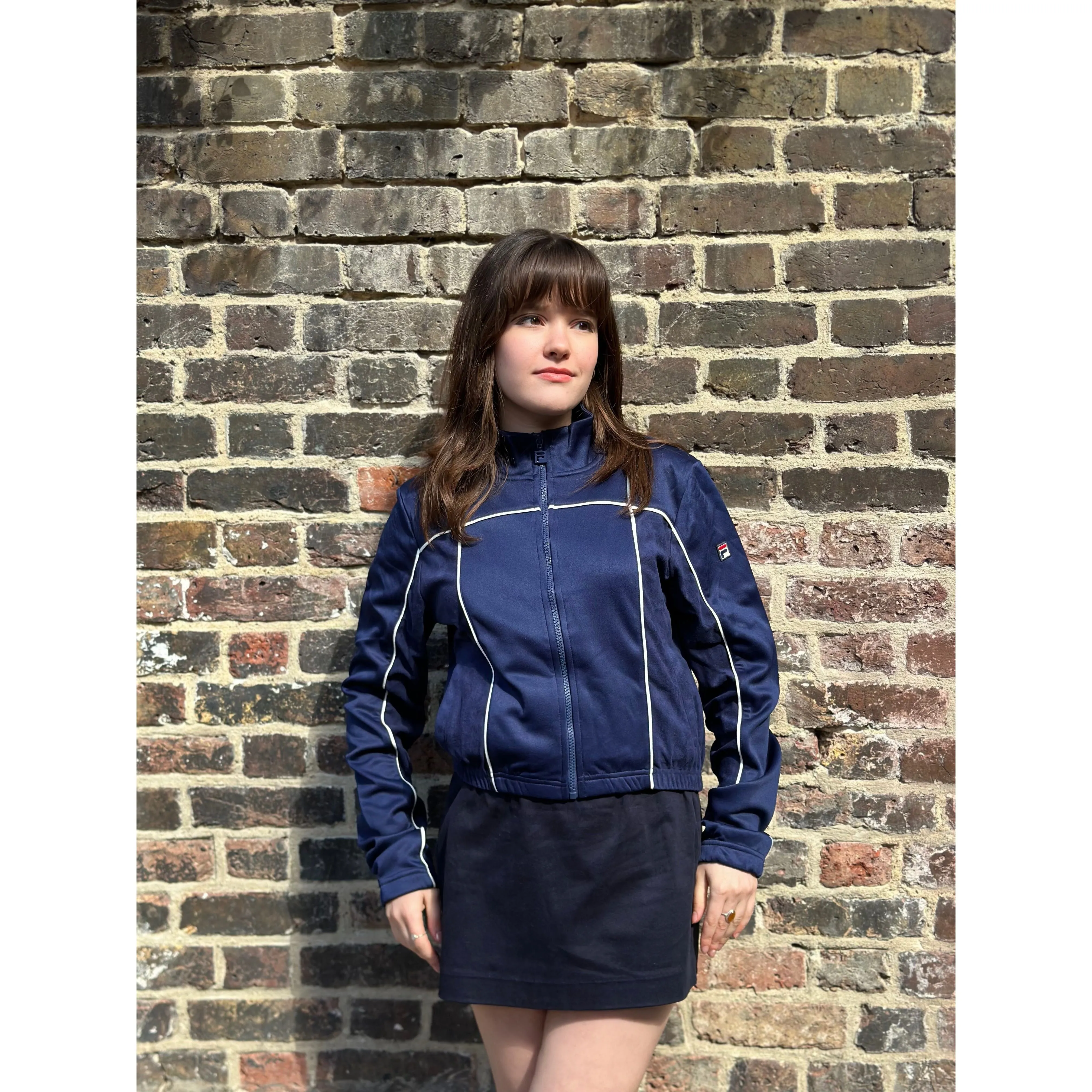 Fila Vintage - Women's Haiden Cropped Navy / Gardenia - Track Top