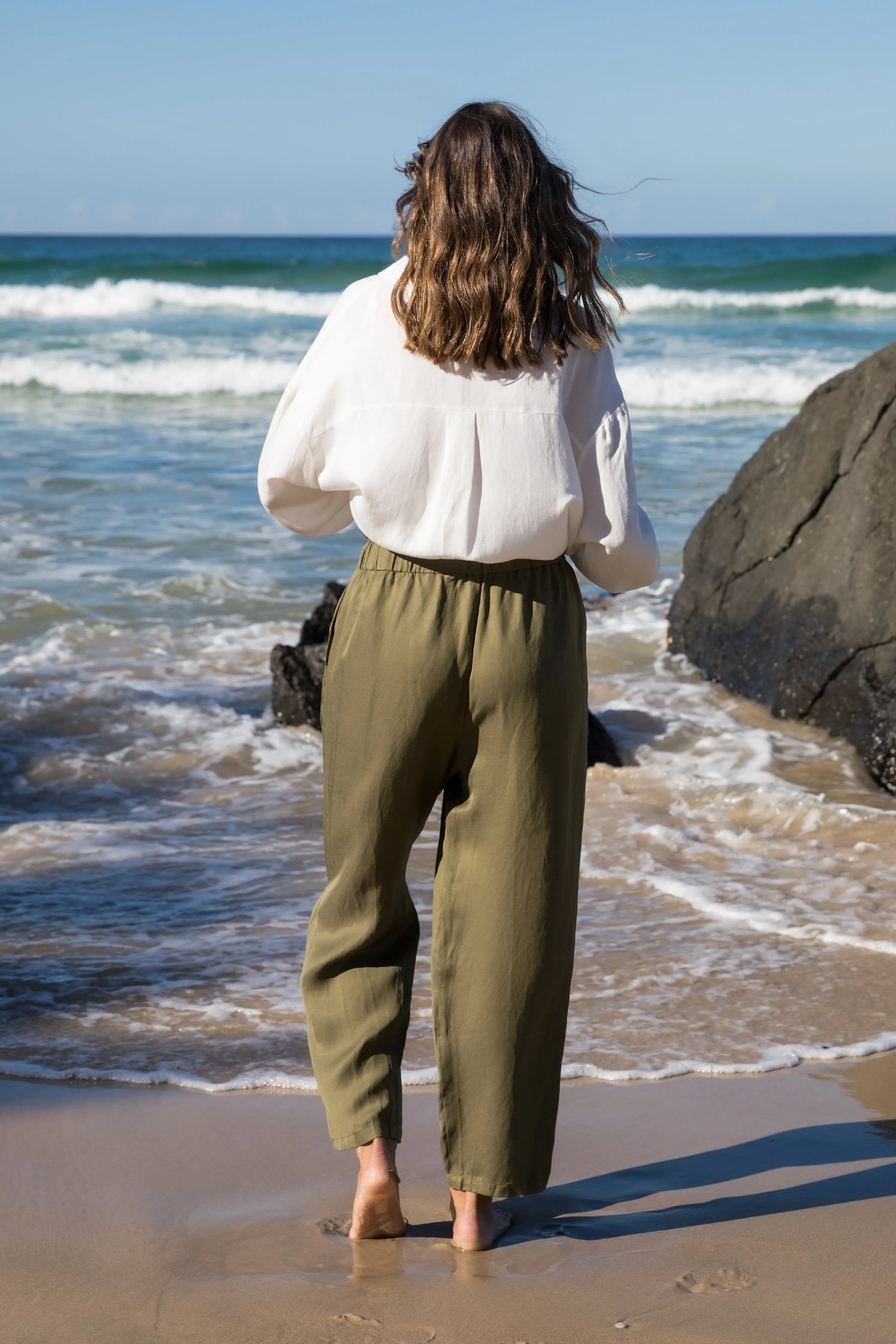 FINAL SALE Olivia Pant in Green Envy