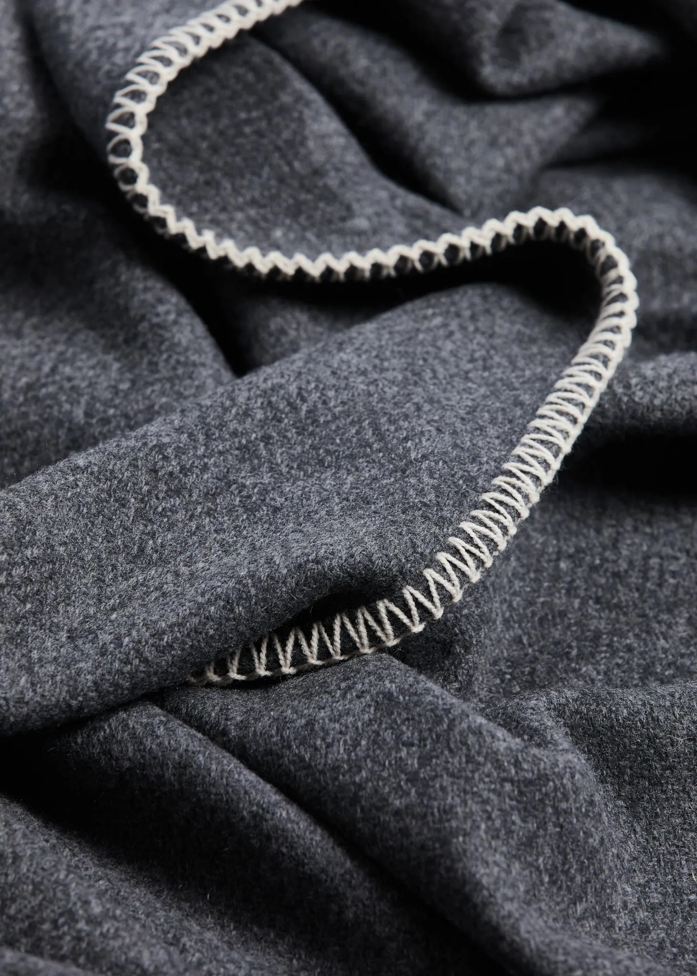 Foxford Oatmeal Blanket Stitch Cashmere Blend Throw