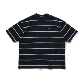 FRED PERRY × BEAMS Border Oversize Pique T-shirts Navy