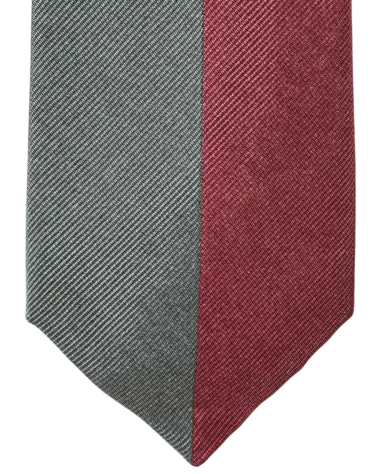 Gene Meyer Tie Gray Maroon Pink Design - Hand Made in Italy