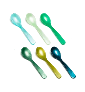 Green Acrylic Teaspoon Set
