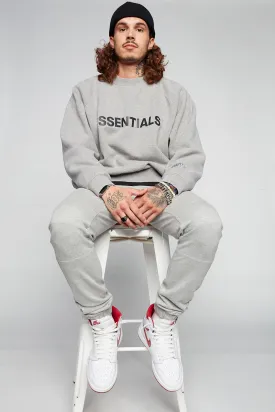 HENDRIX - 5 Pocket Moto Stitch French Terry Jogger - Light Grey