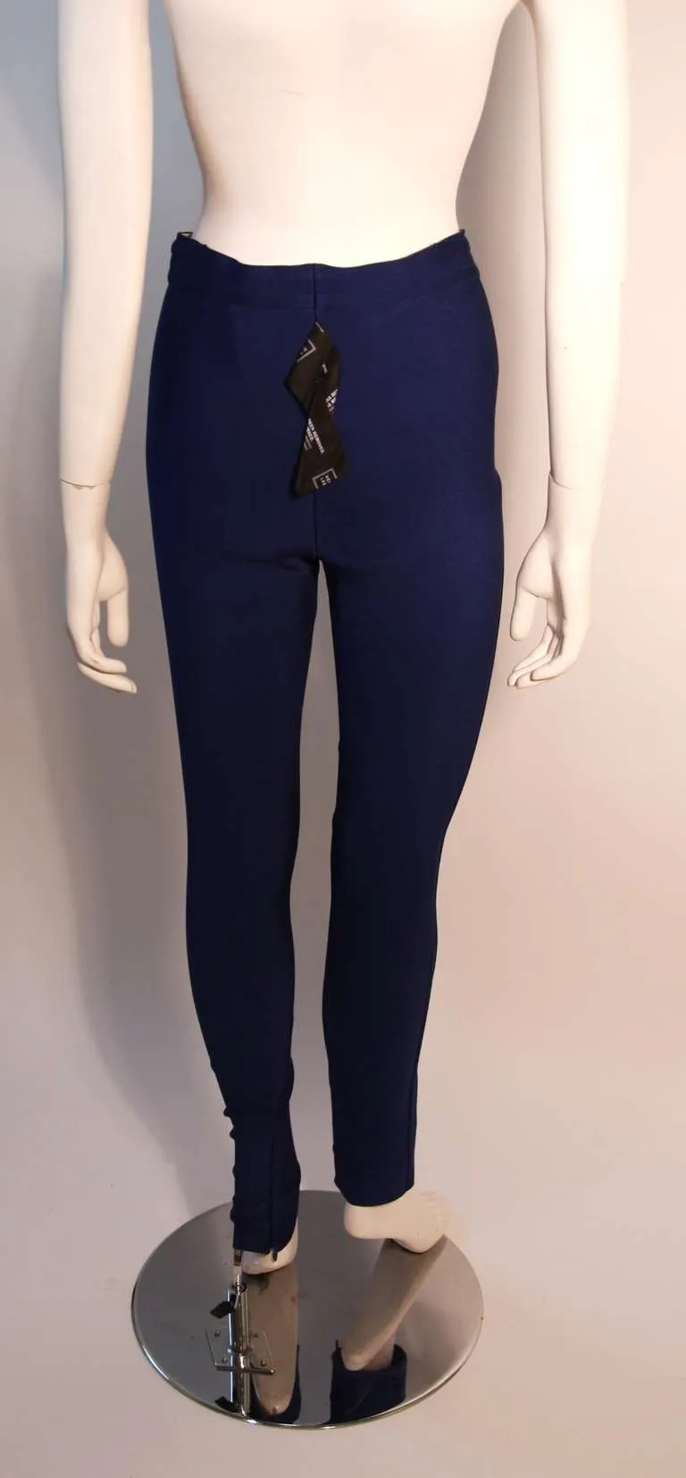 HERVE LEGER Gray Bandage Zip Top and Blue Leggings Size M