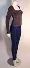 HERVE LEGER Gray Bandage Zip Top and Blue Leggings Size M