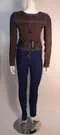 HERVE LEGER Gray Bandage Zip Top and Blue Leggings Size M