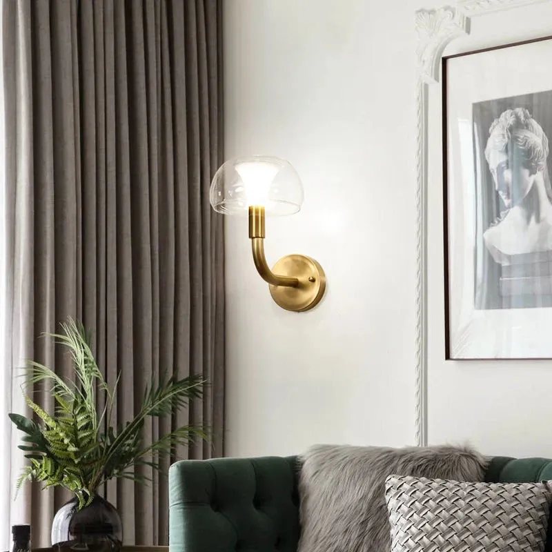 IWP Mushroom Modern Nordic Golden Copper Wall Lamp