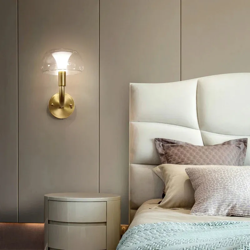 IWP Mushroom Modern Nordic Golden Copper Wall Lamp