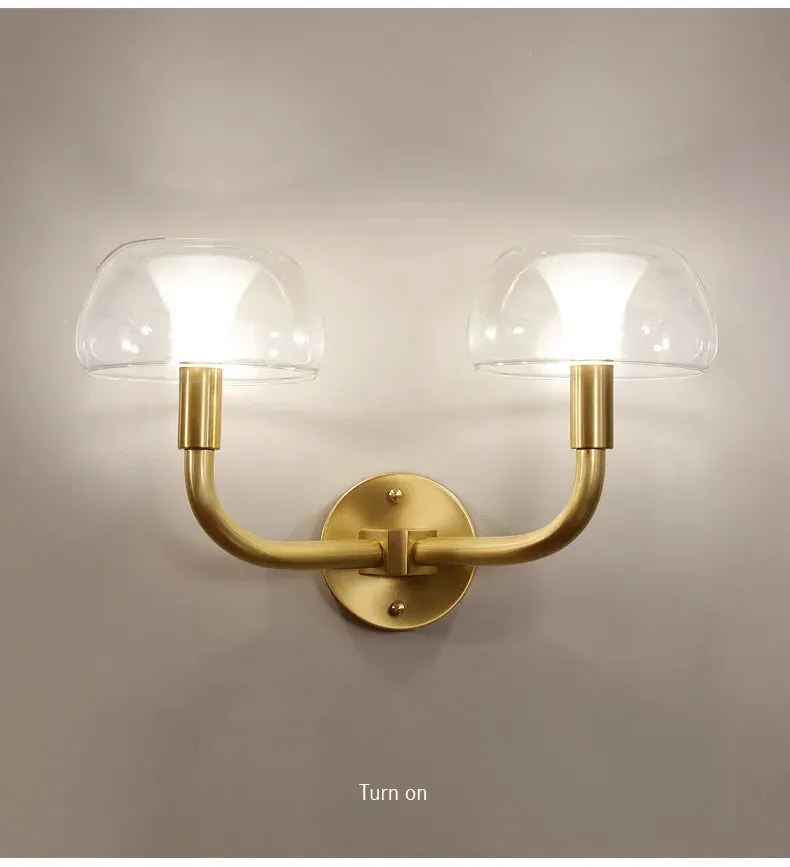 IWP Mushroom Modern Nordic Golden Copper Wall Lamp