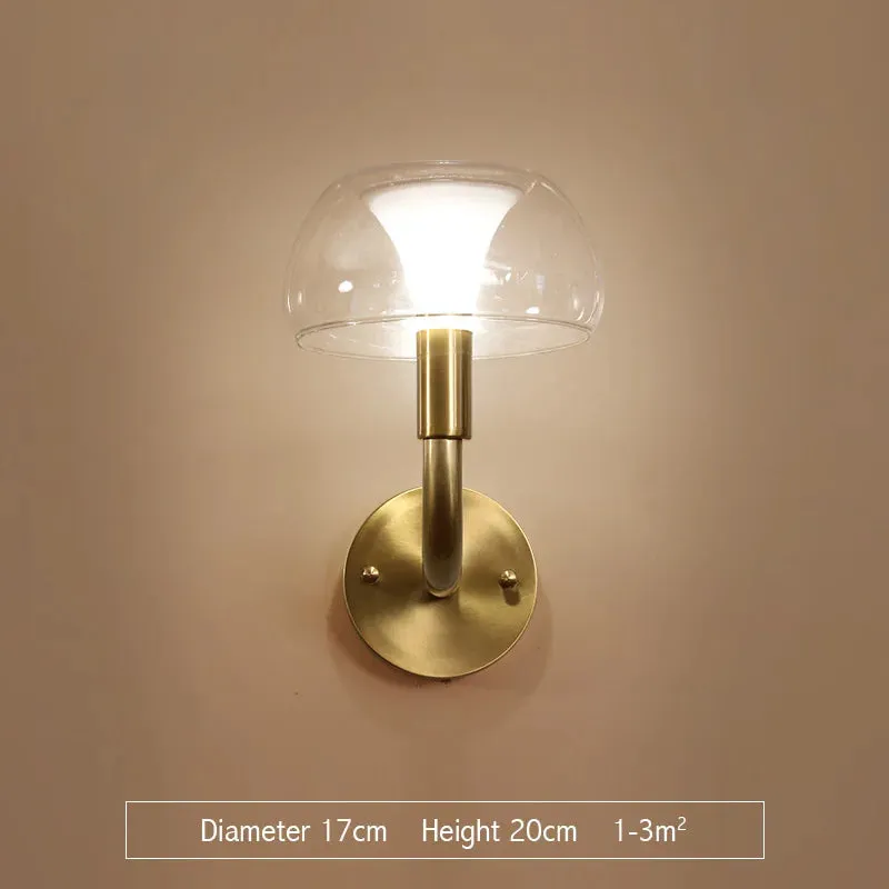 IWP Mushroom Modern Nordic Golden Copper Wall Lamp